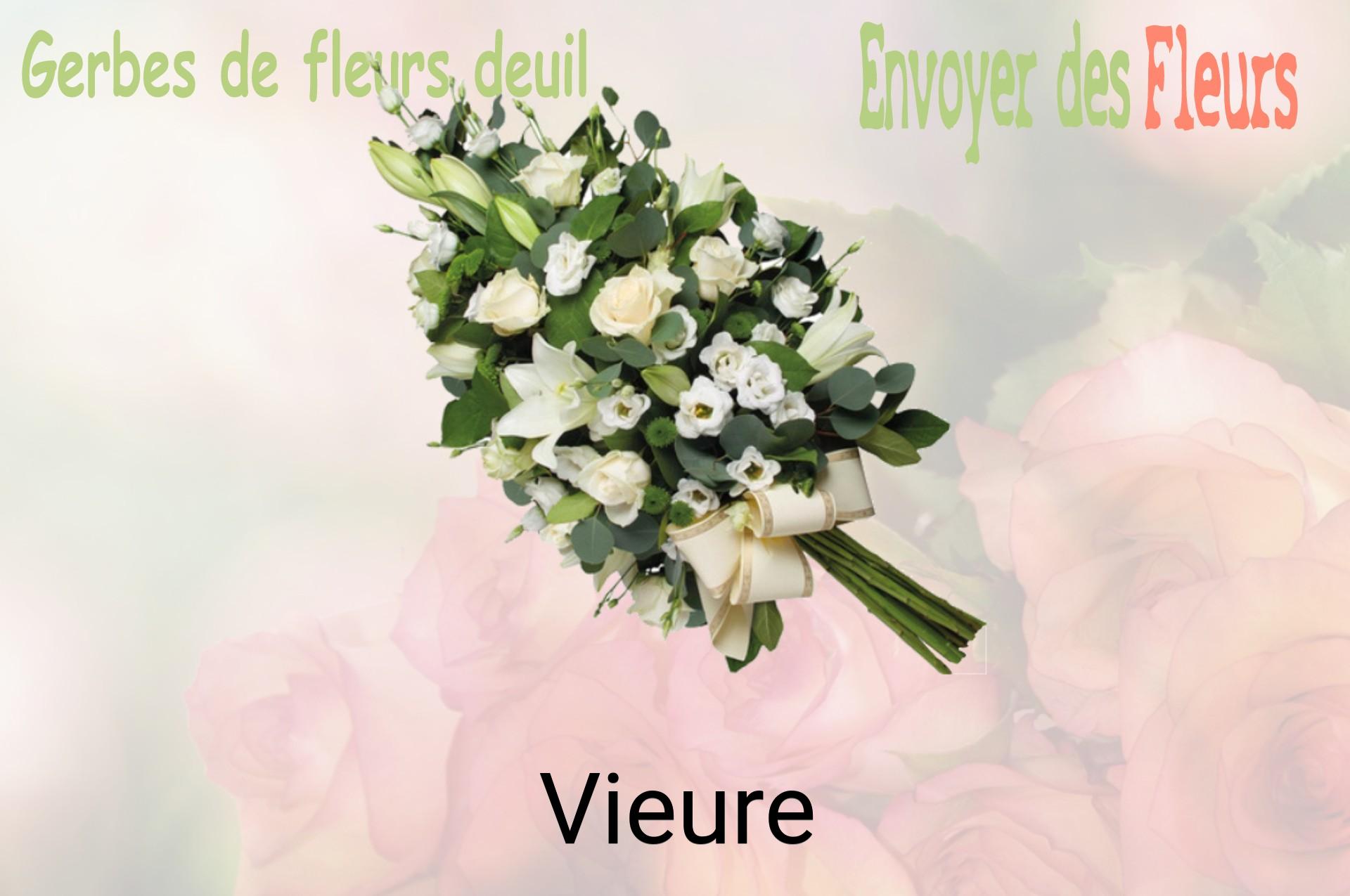 Gerbe de fleurs de deuil livrée à Vieure